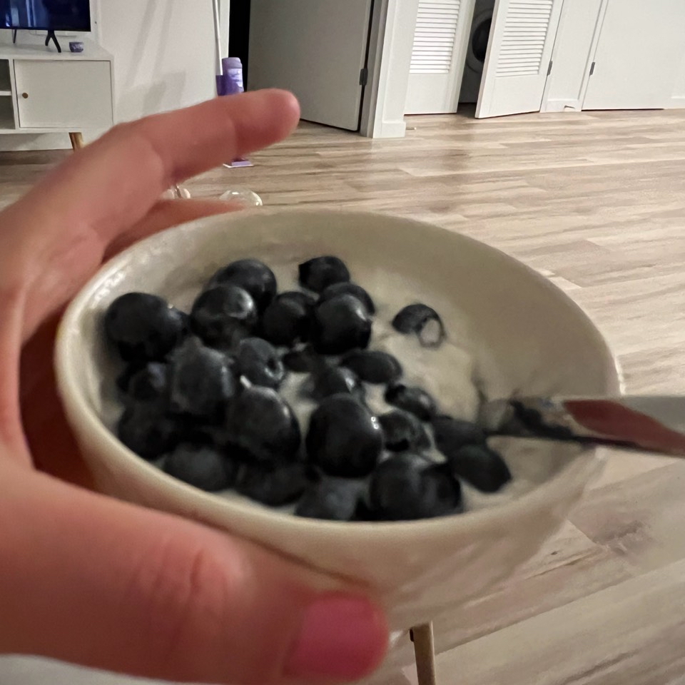 Yogur con avena y arándanos Yogur con avena y arándanos