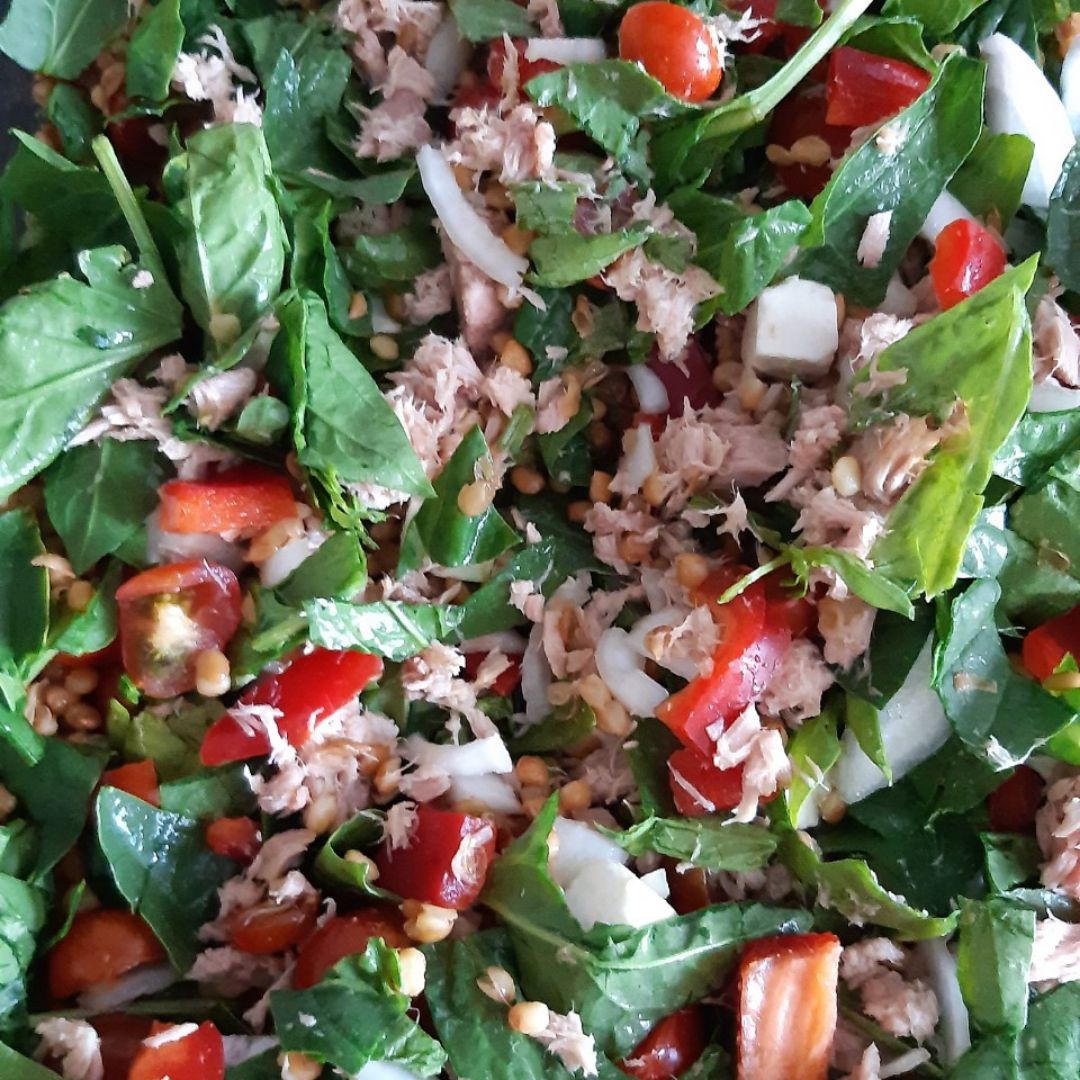Ensalada lentejas y espinacas