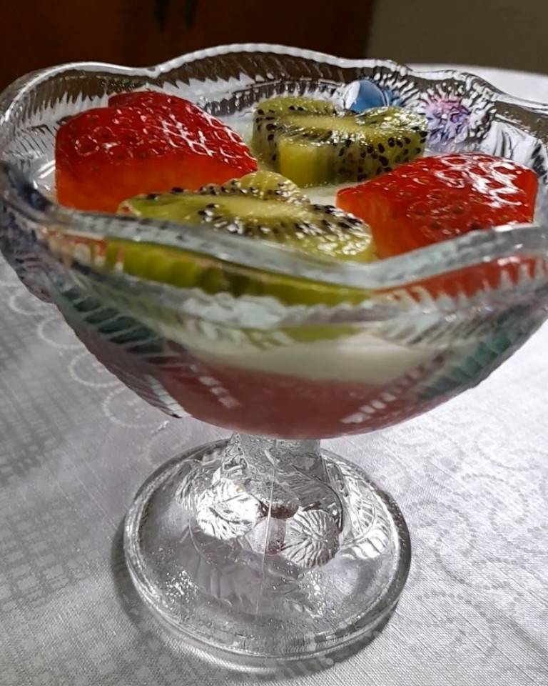 Postre copa de gelatina 🍓❤