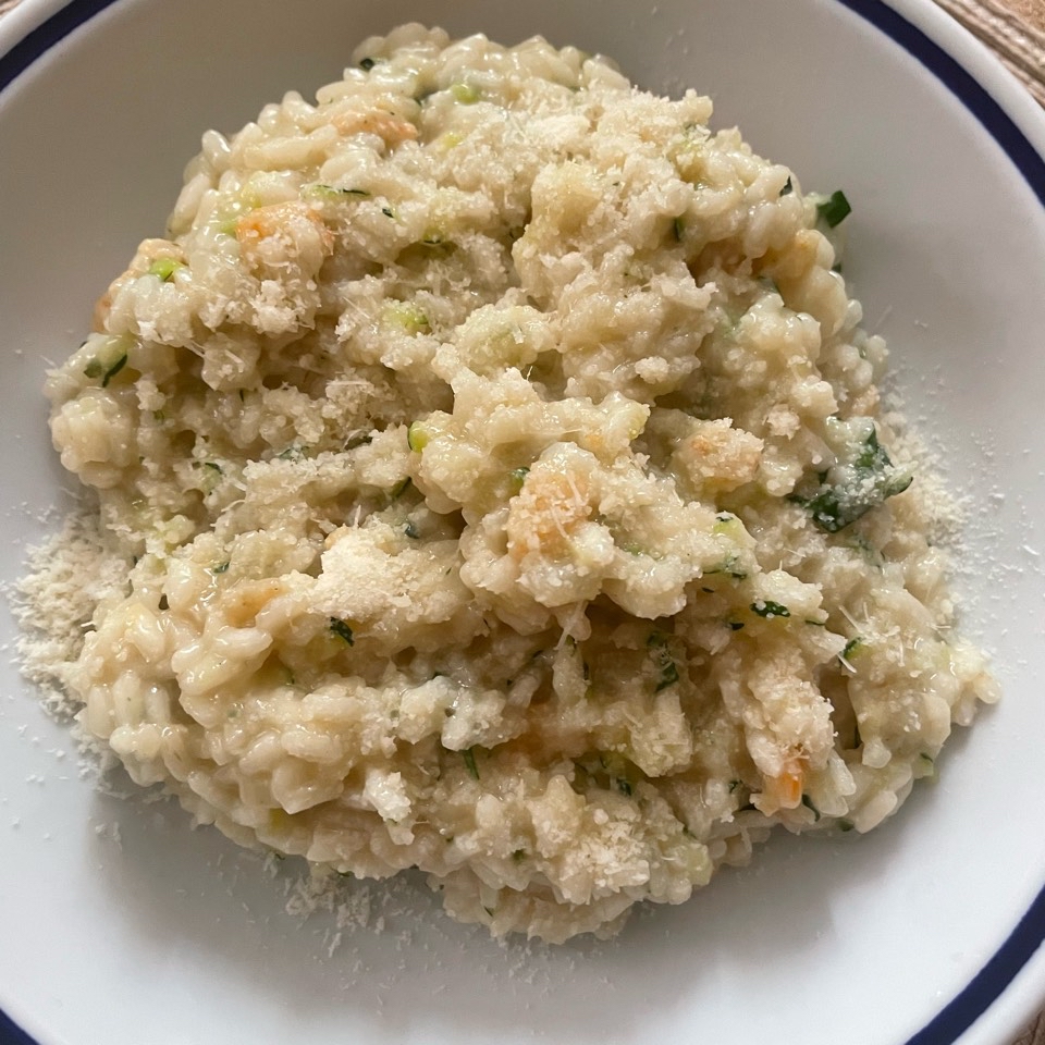 Risotto de gambas y calabacín Risotto de gambas y calabacín