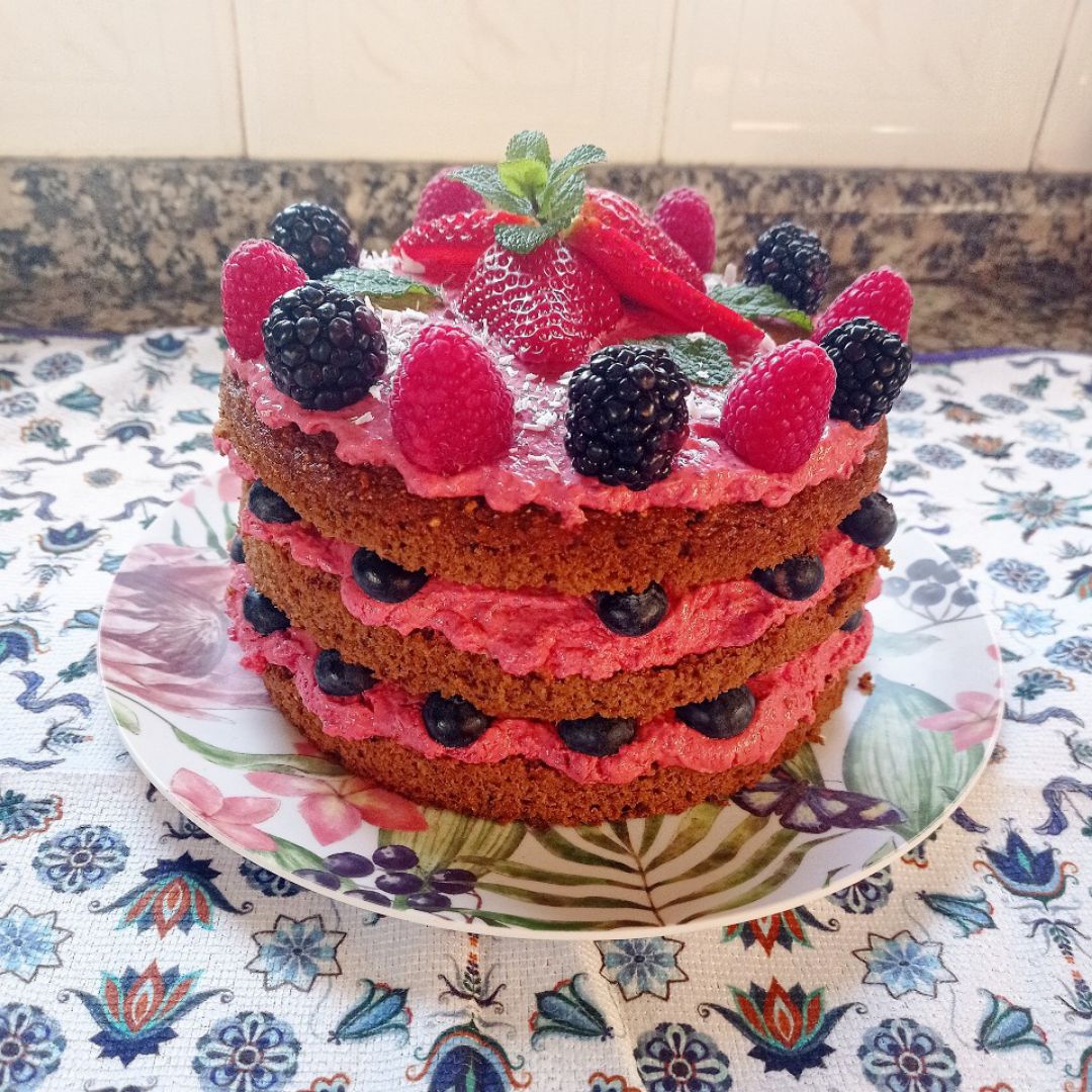 Pastel de remolacha 🍰 relleno de mousse de queso 💖 Paso 1