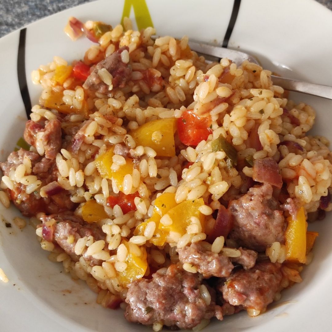 Arroz con ternera y verduras Arroz con ternera y verduras