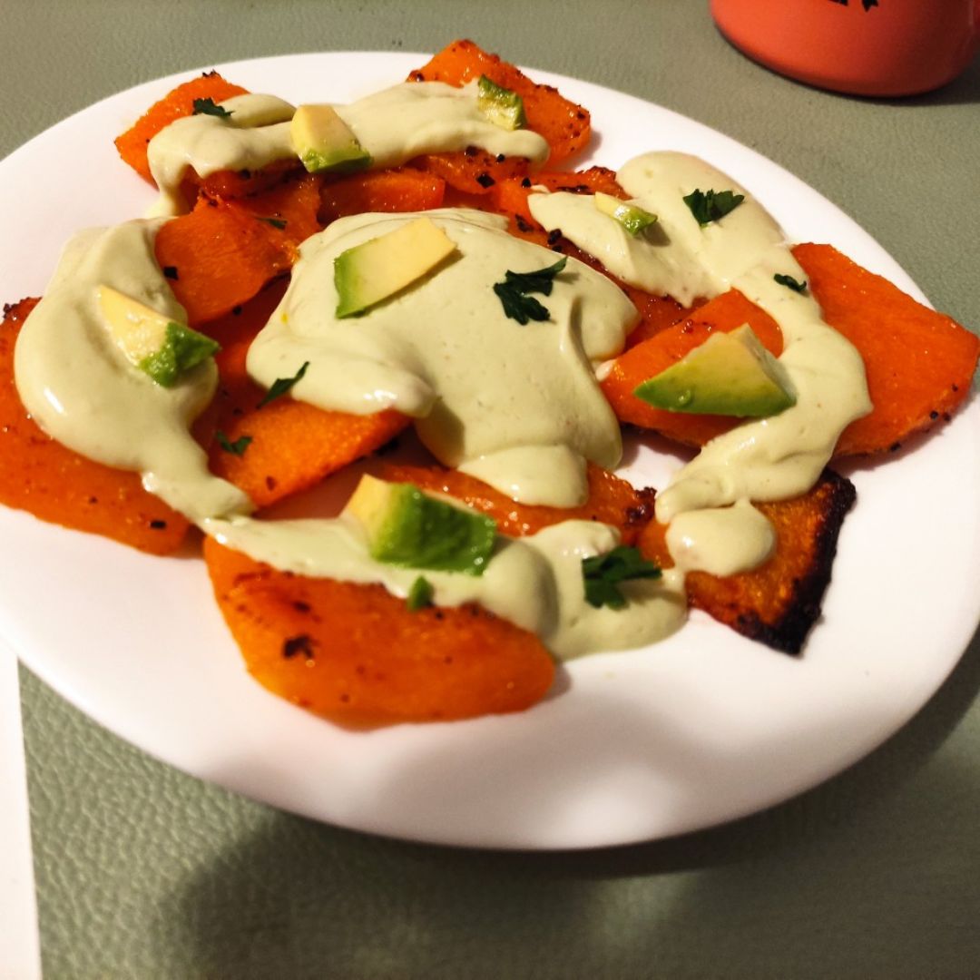 Calabaza con salsa de aguacate Calabaza con salsa de aguacate