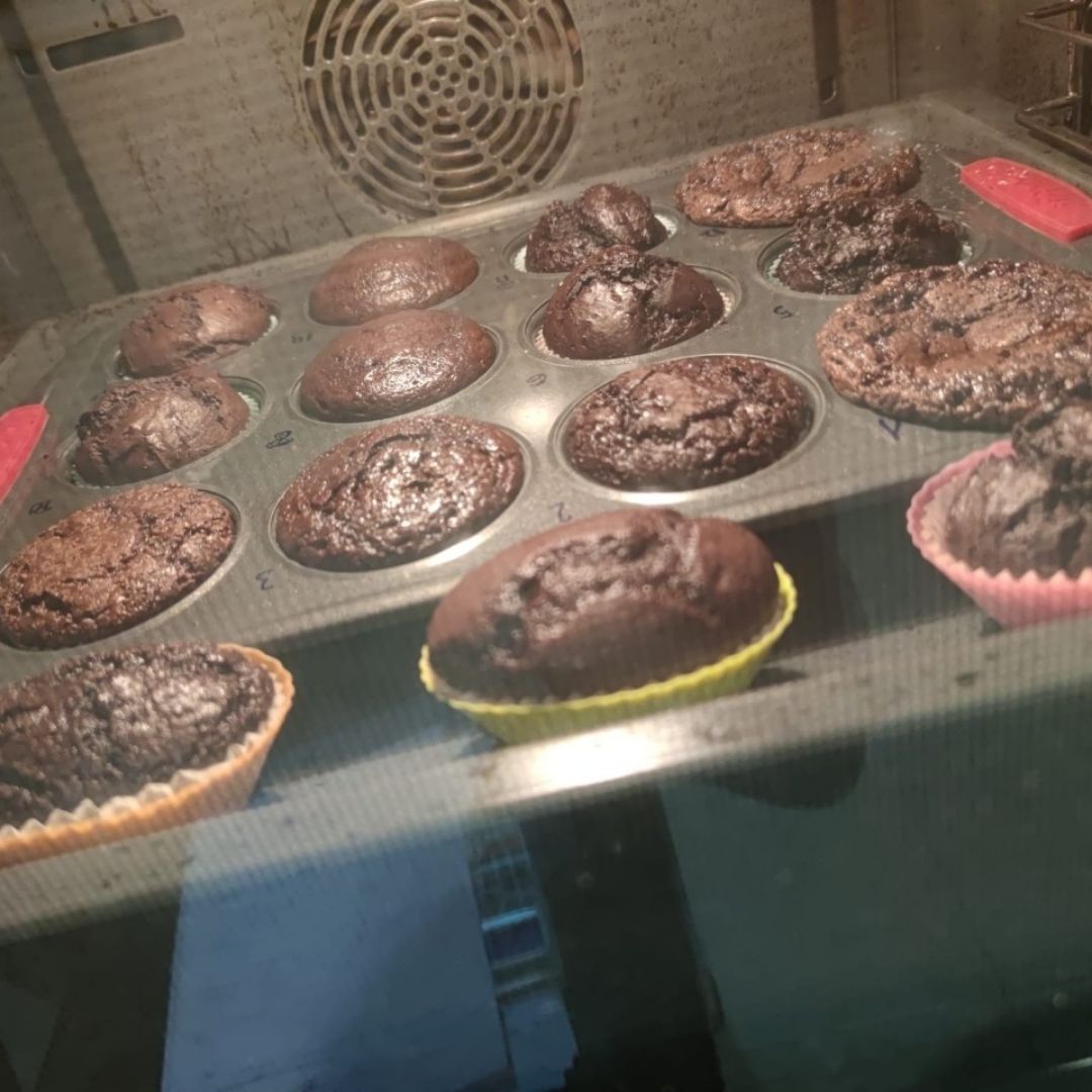 Magdalenas chocolate negro Paso 4 Magdalenas chocolate negro Paso 4
