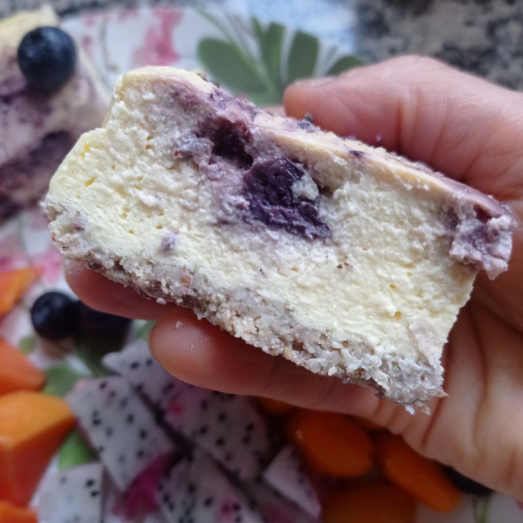 Barritas de cheesecake 🍰de arándanos 🫐 Paso 5 Barritas de cheesecake 🍰de arándanos 🫐 Paso 5