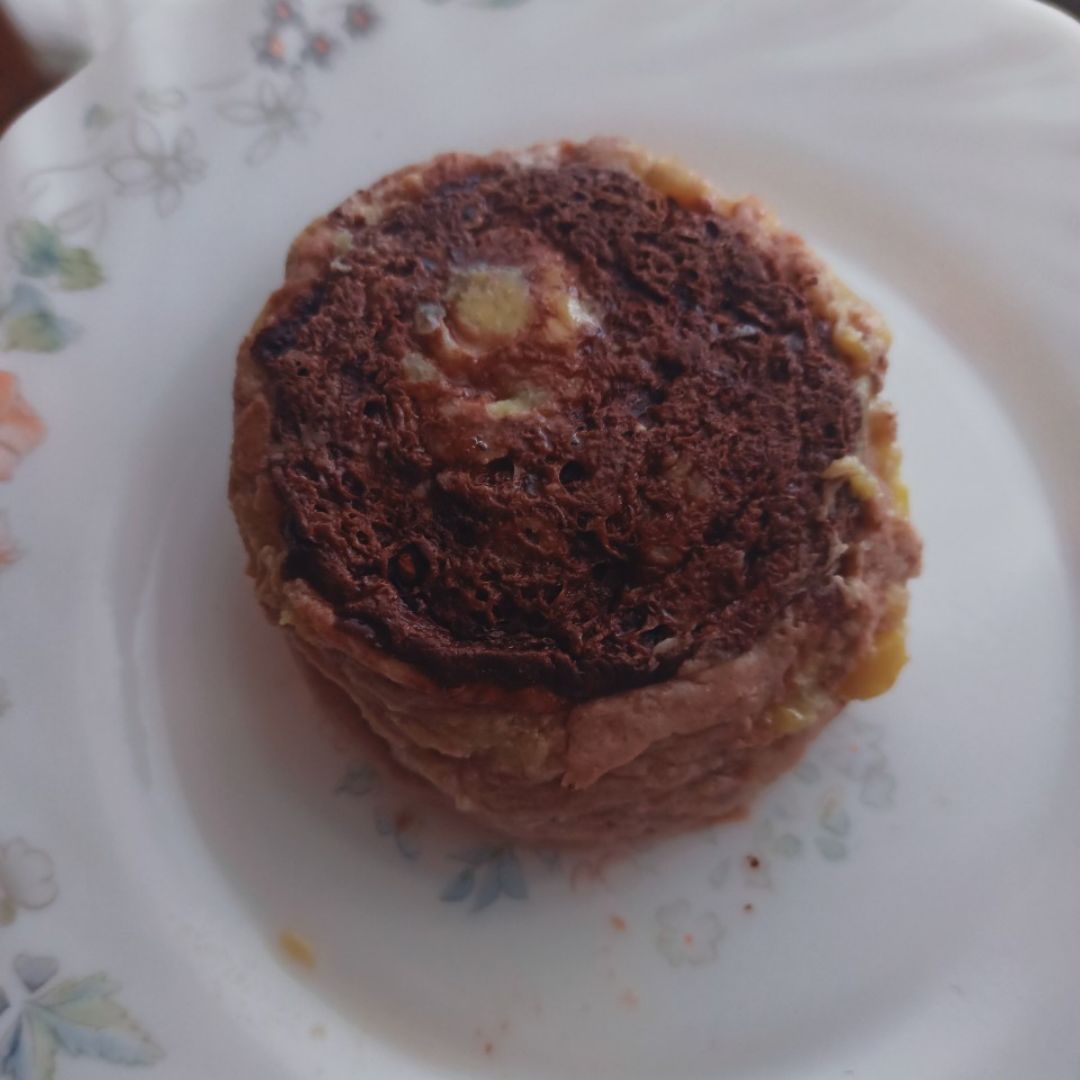 Mug cake de chocolate y plátano fit