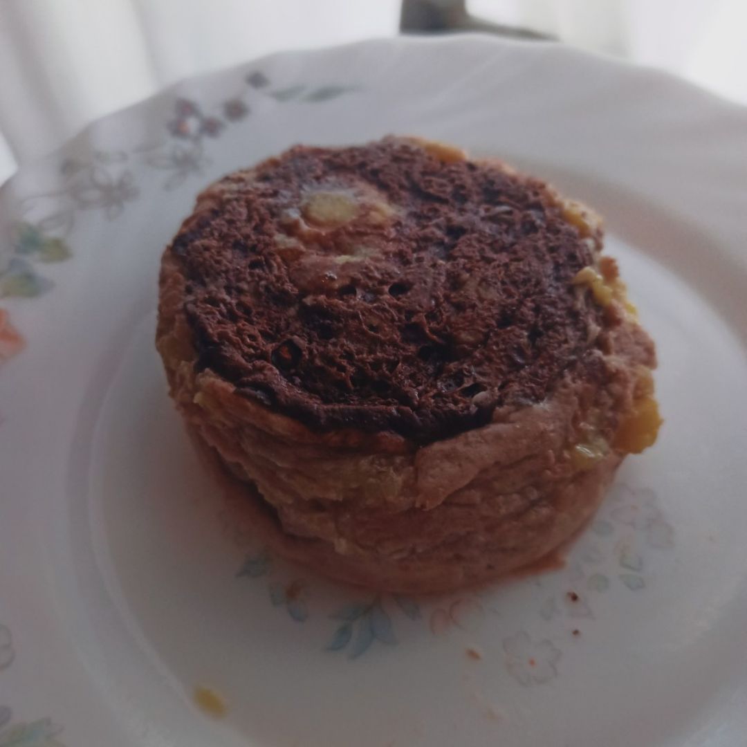 Mug cake de chocolate y plátano fit Paso 1