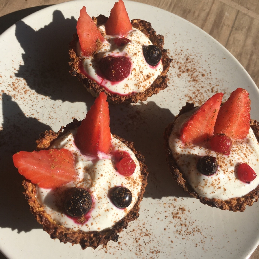 Nidos de plátano y avena con yogur Paso 4 Nidos de plátano y avena con yogur Paso 4