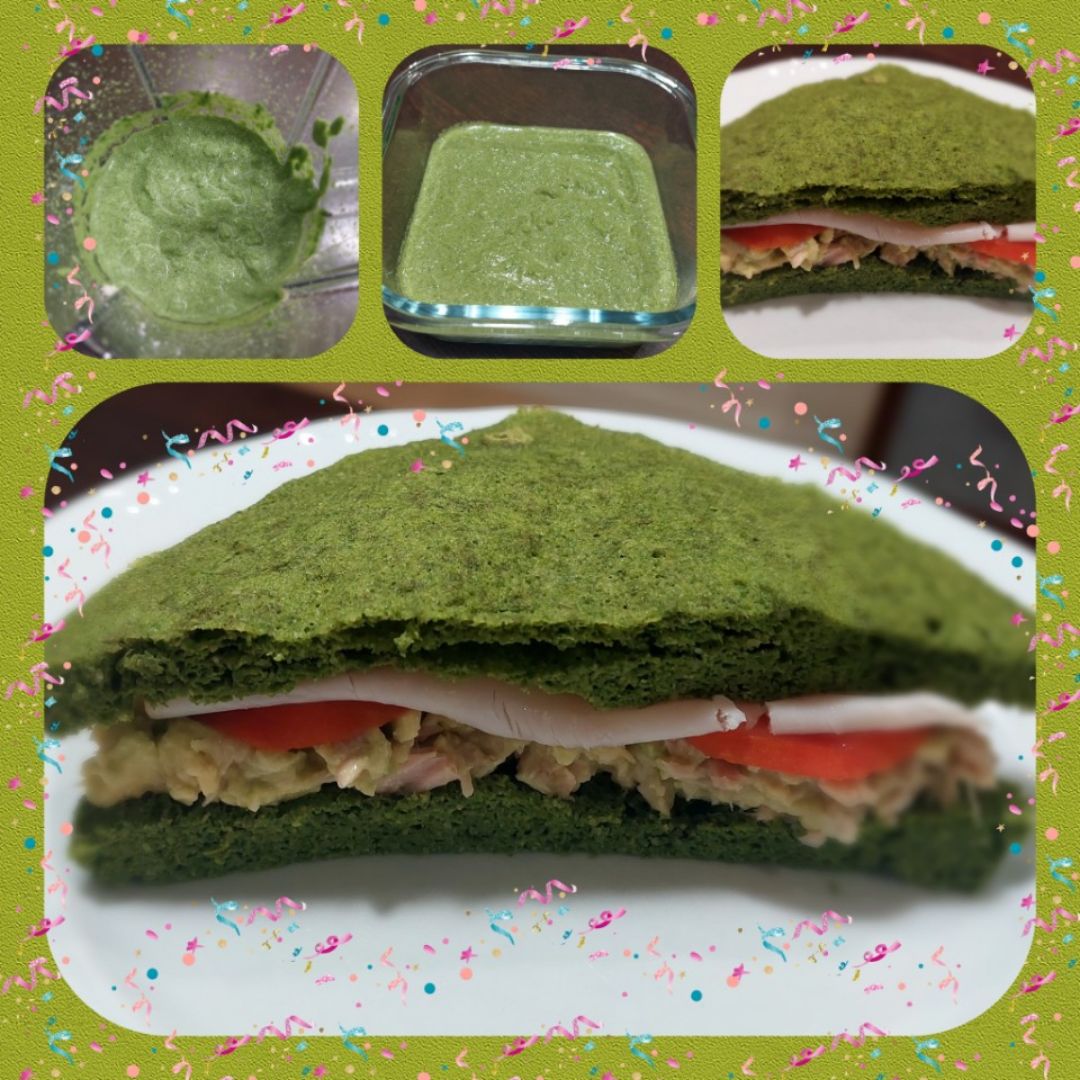 Sándwich de pan de espinacas Sándwich de pan de espinacas