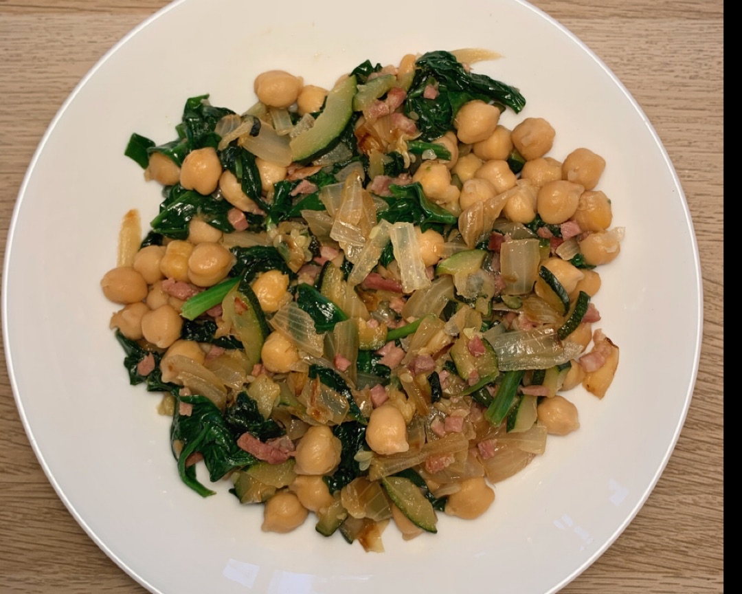 Garbanzos con espinacas y jamón Garbanzos con espinacas y jamón
