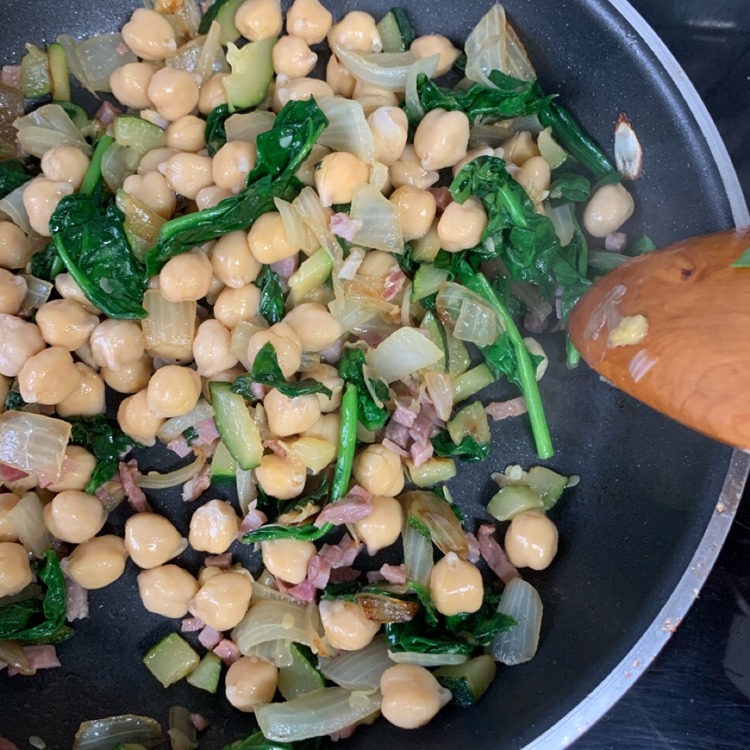 Garbanzos con espinacas y jamón Paso 3 Garbanzos con espinacas y jamón Paso 3