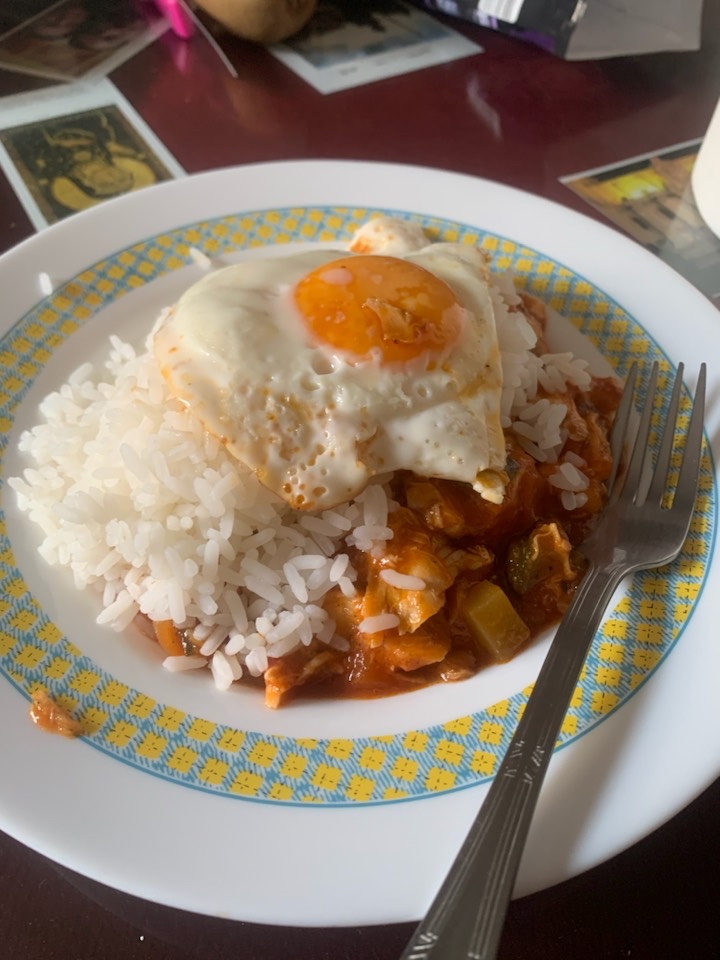 Pollo con pisto y arroz 