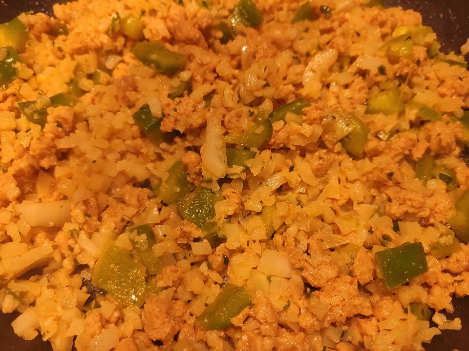 Migas de coliflor y soja texturizada Migas de coliflor y soja texturizada