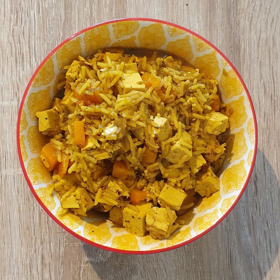 Arroz basmati con tofu Arroz basmati con tofu