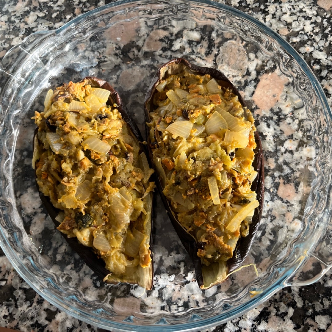 Berenjenas rellenas de mejillones Berenjenas rellenas de mejillones