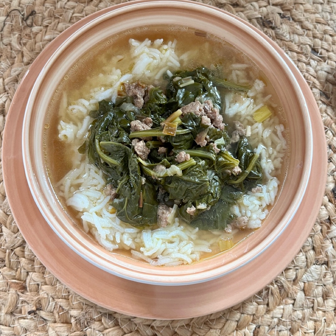 Espinacas con carne Paso 4