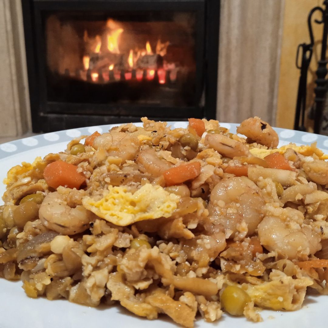 Falso arroz de coliflor tres delicias