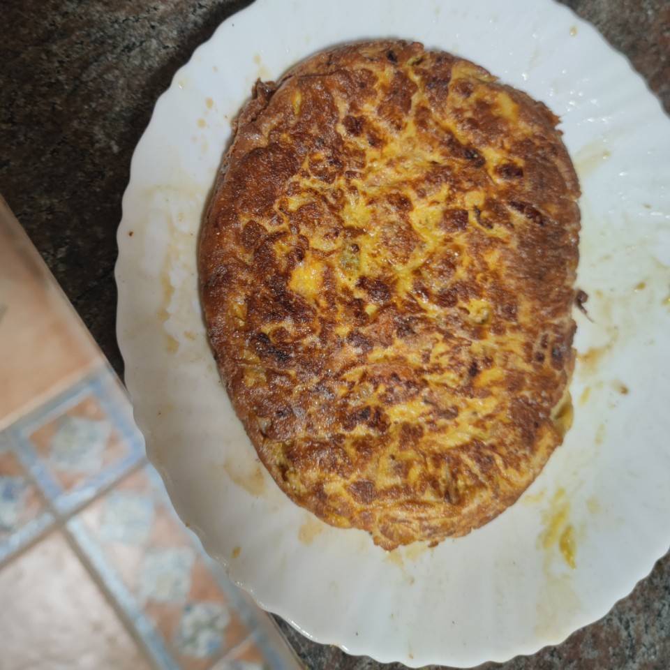 Tortilla de zanahoria, cebolla y calabacín 