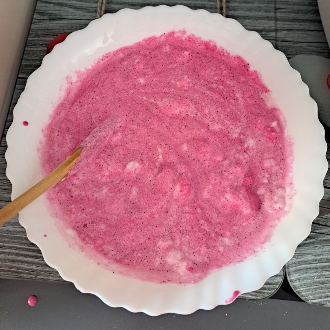 Bizcocho de pitahaya Paso 3 Bizcocho de pitahaya Paso 3