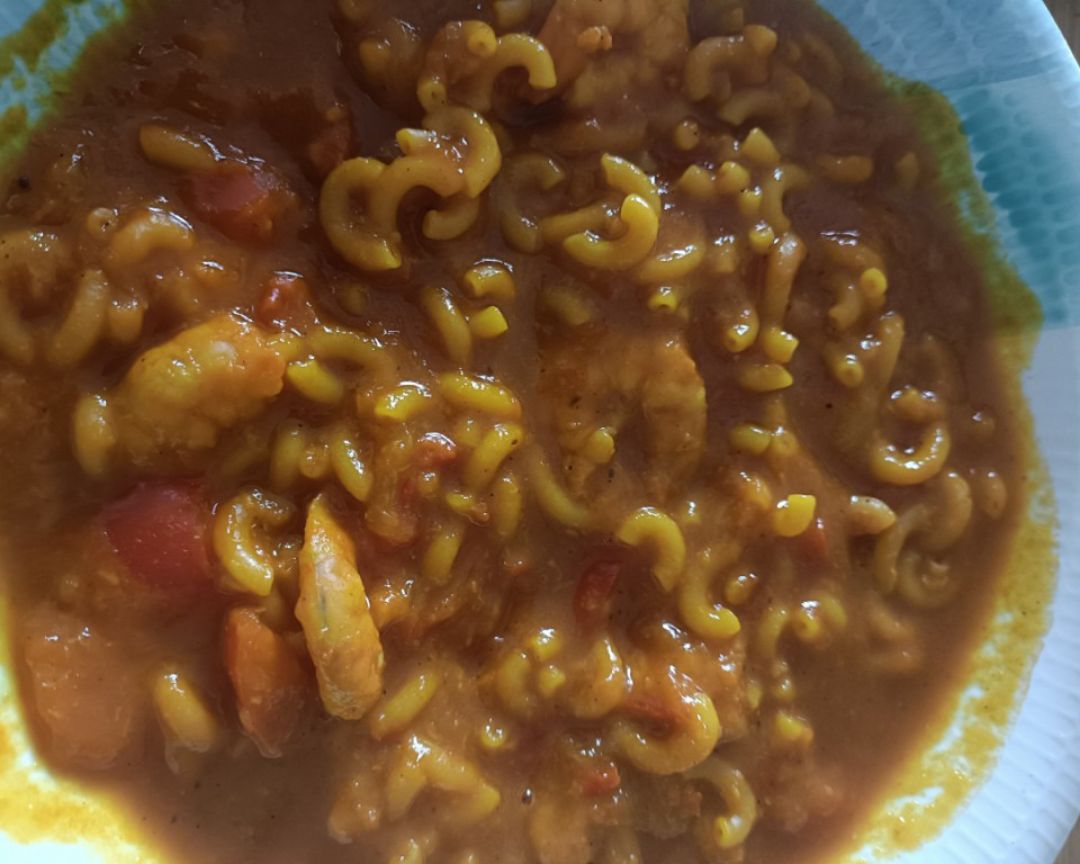 Fideos con langostinos