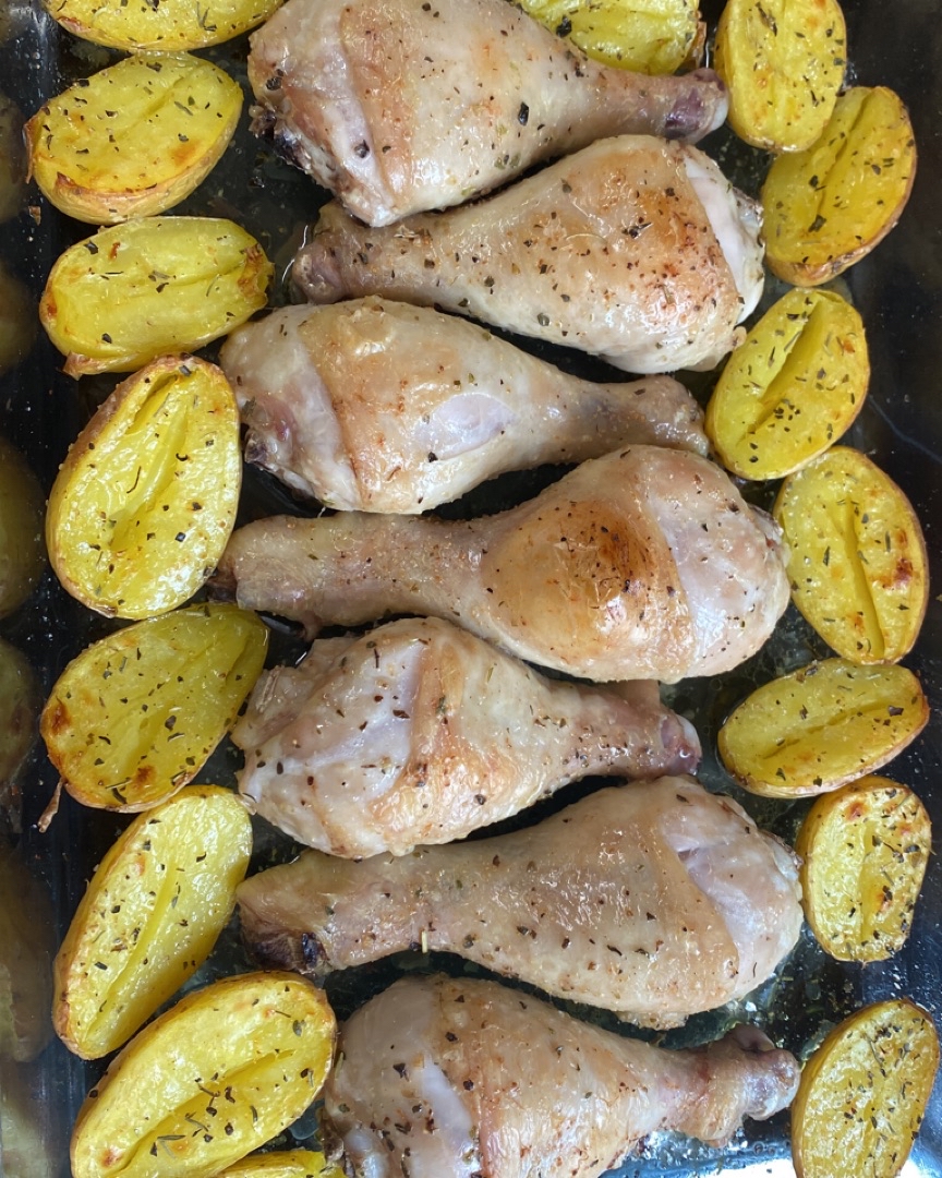 Pollo al horno con patatas