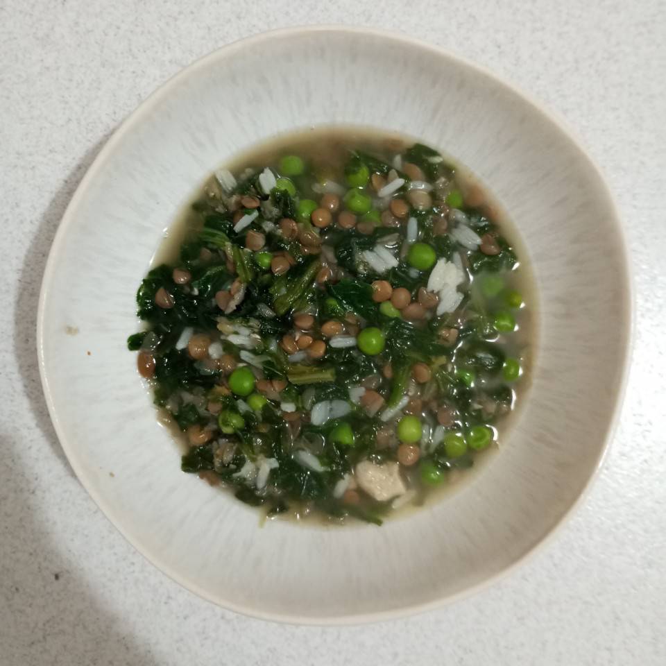 Lentejas con verduras y arroz 