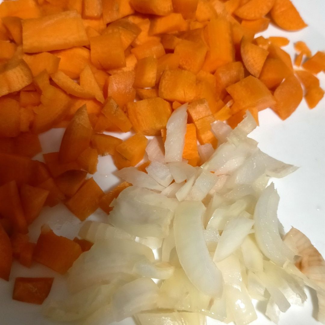 Lentejas con verduras y arroz Step 1