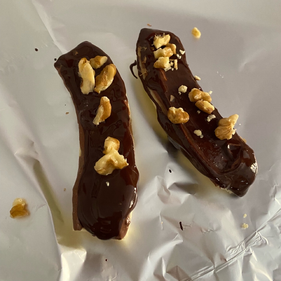 Banana choco nueces Paso 1