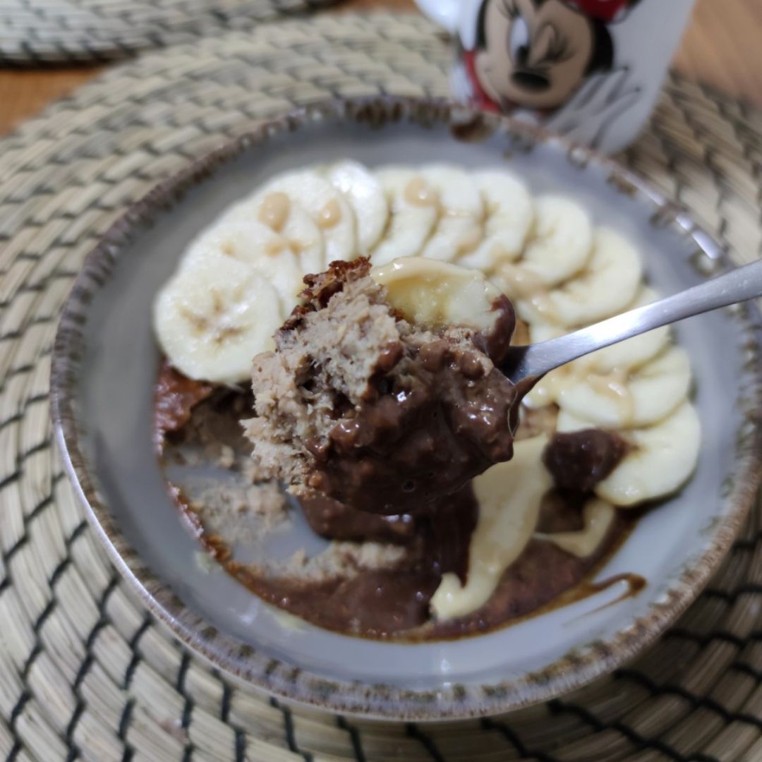 Avena horneada con plátano y corazón de chocolate Paso 4
