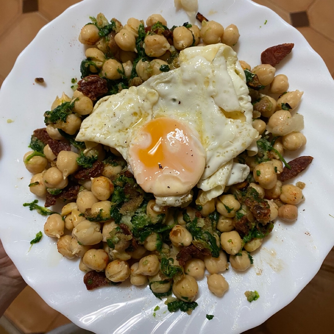 Garbanzos con espinacas