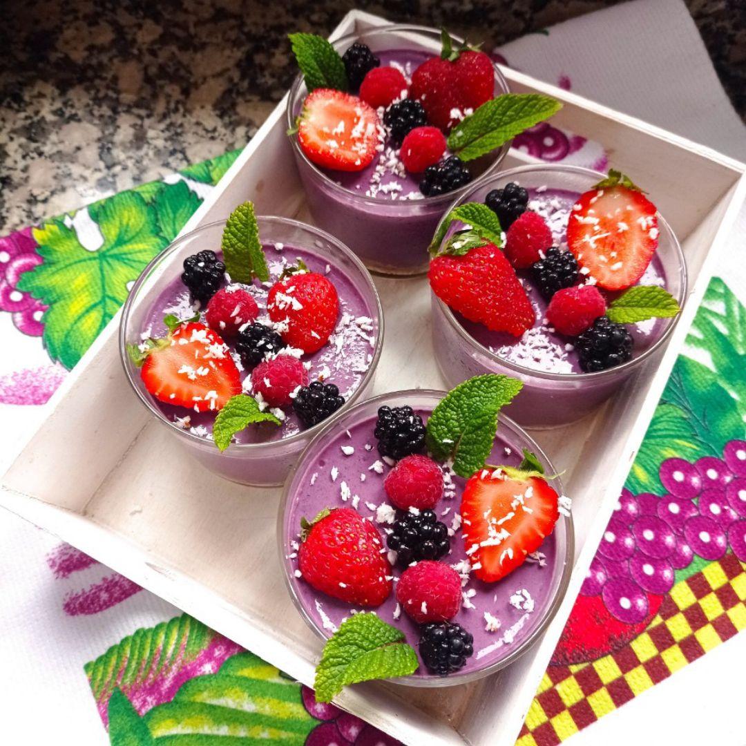 Cheesecake de moras 💜 en vasitos Paso 5 Cheesecake de moras 💜 en vasitos Paso 5