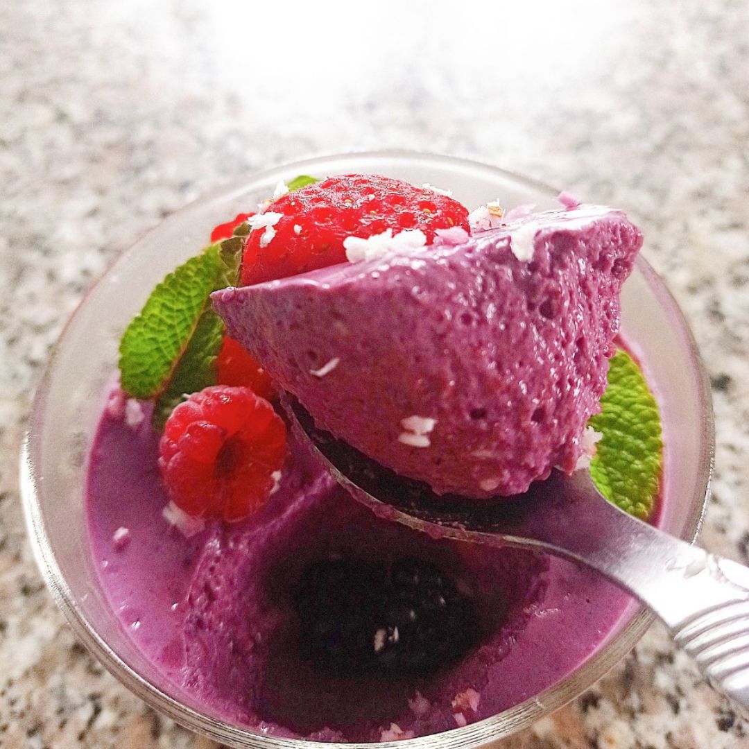 Cheesecake de moras 💜 en vasitos Paso 6 Cheesecake de moras 💜 en vasitos Paso 6