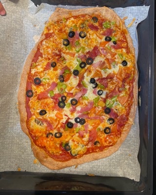 Pizza saludable con roquefort