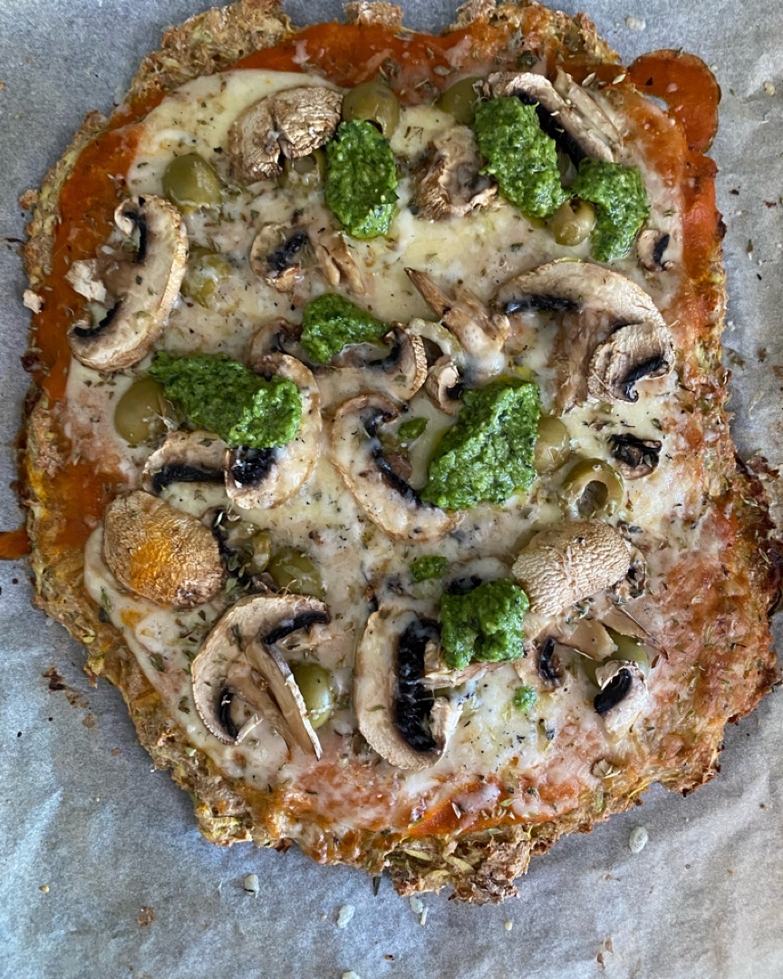 Pizza con base de calabacín Pizza con base de calabacín