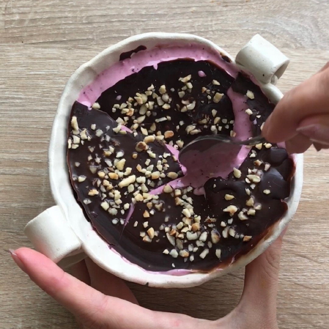 Smoothie con cobertura de chocolate
