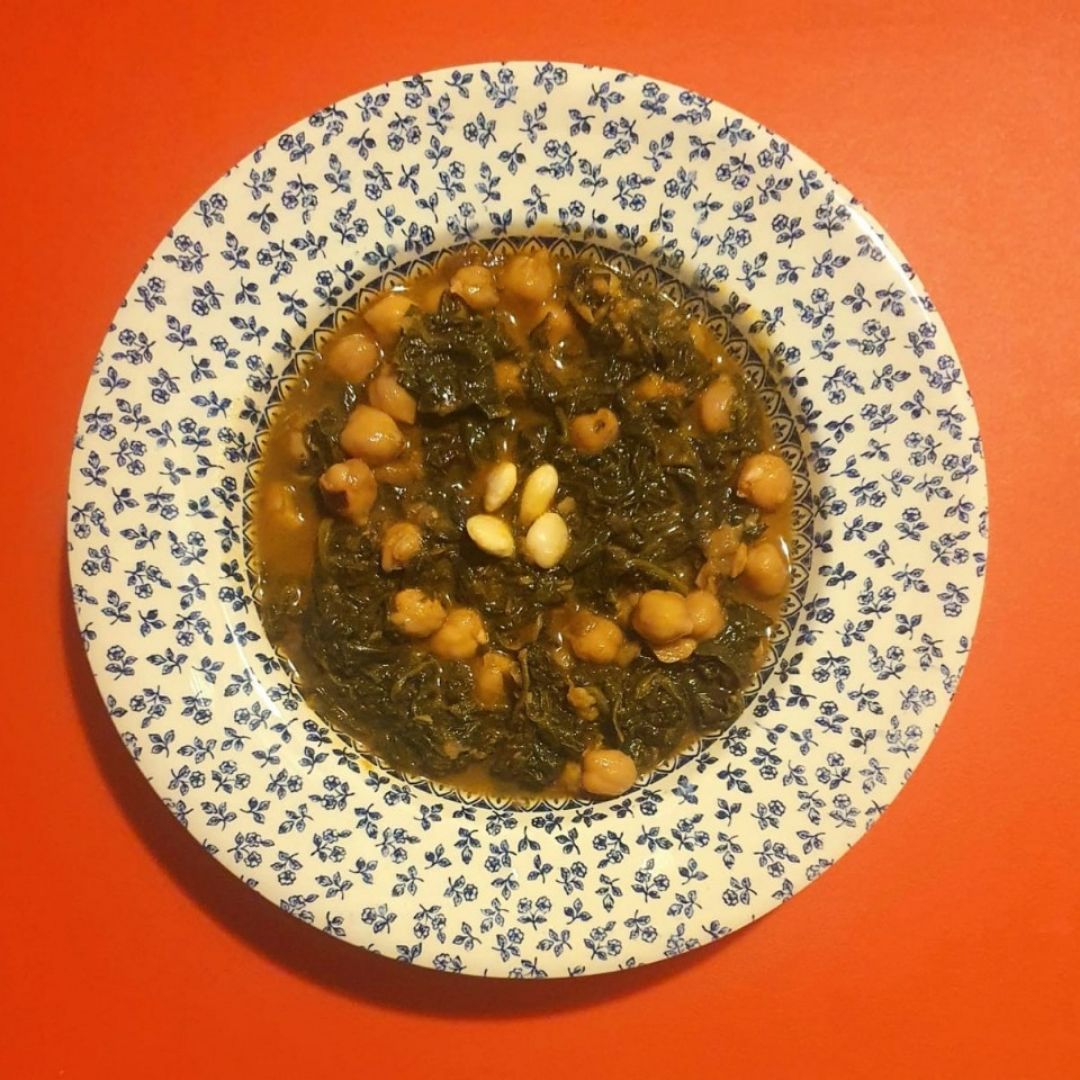 Espinacas con bebida de almendra
