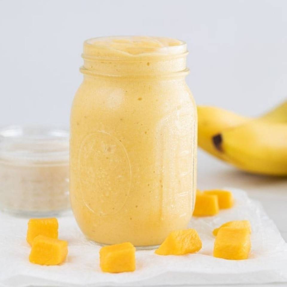 Batido de mango y plátano Batido de mango y plátano