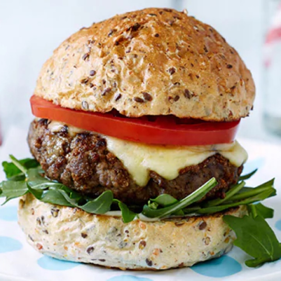Hamburguesa de vacuno con queso light Hamburguesa de vacuno con queso light