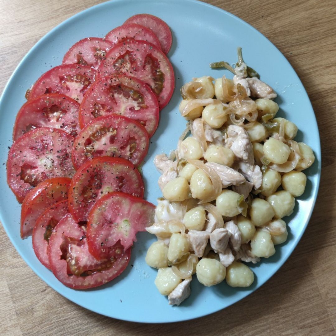 Ñoquis (Gnocchi) con pavo y verduritas Paso 8 Ñoquis (Gnocchi) con pavo y verduritas Paso 8
