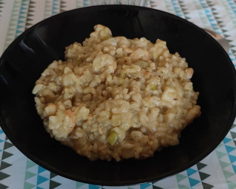 Risotto de calabacín y gambas Risotto de calabacín y gambas