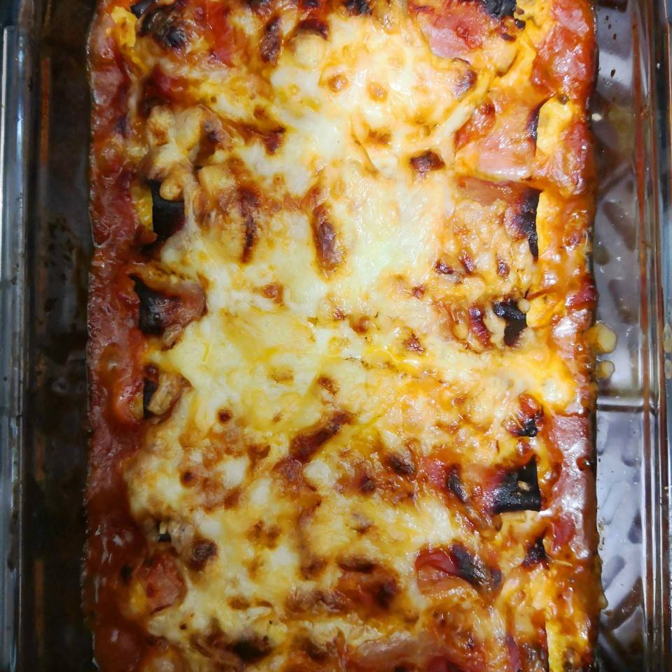 Falsos canelones de pollo y aguacate
