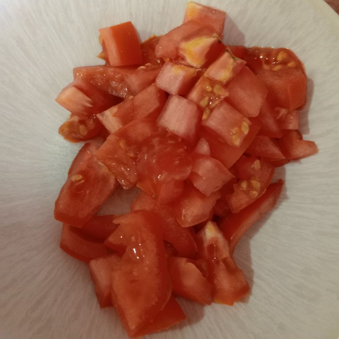 Pisto con arroz 🌾 y salsa de tomate🍅 Paso 1