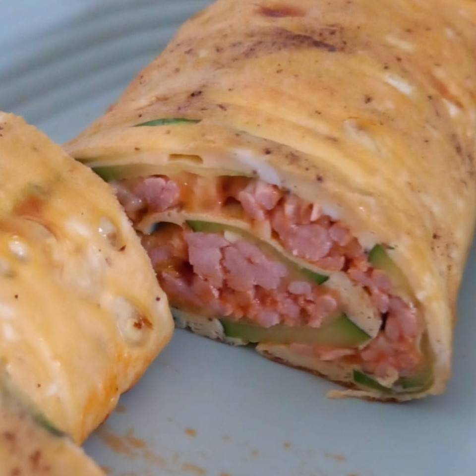 Brazo de calabacin y pollo. Brazo de calabacin y pollo.