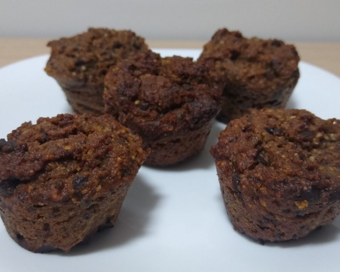 Mini muffins de café, chocolate y mantequilla de cacahuete.