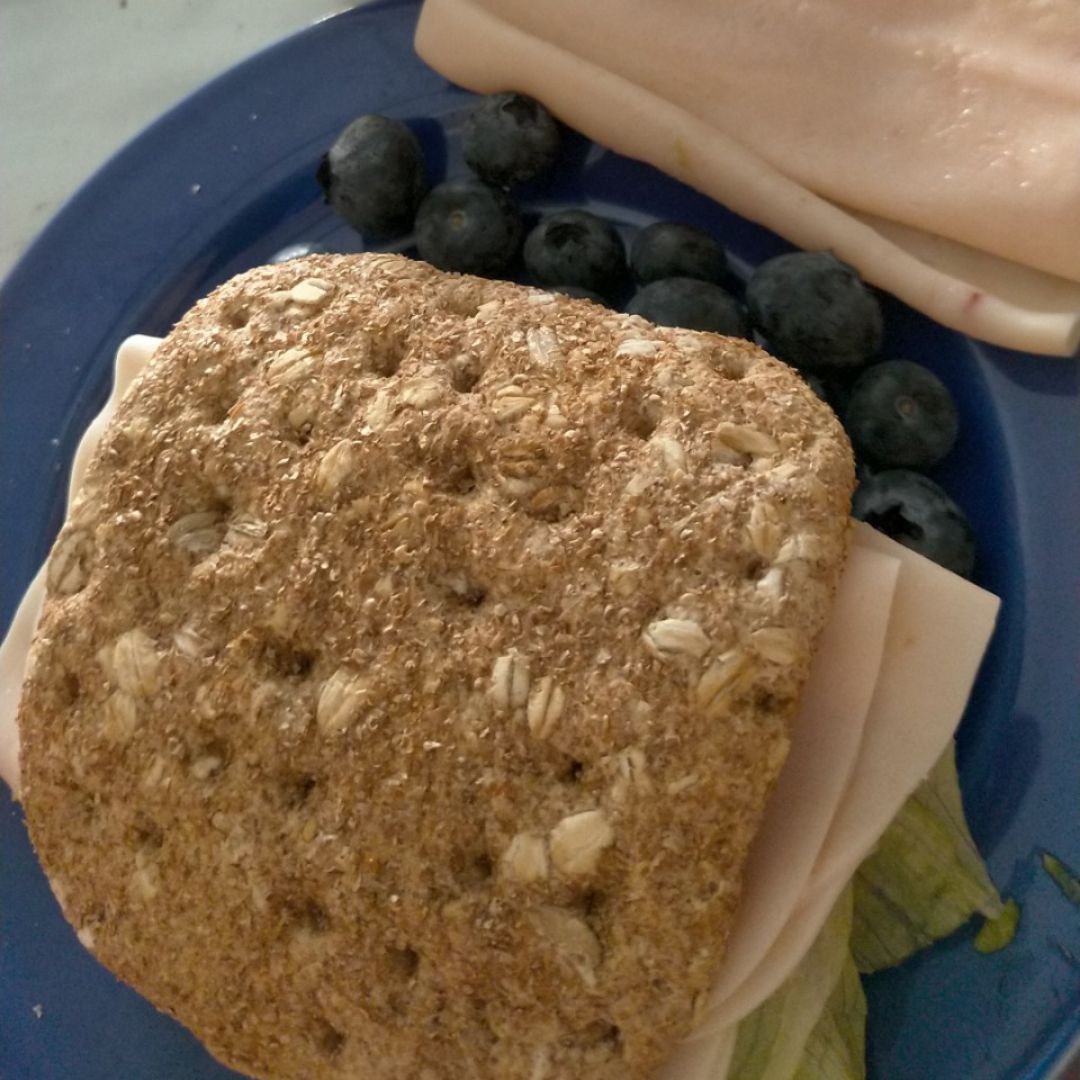 Pan de semillas con guacamole, lechuga, tomate y pechuga de pavo