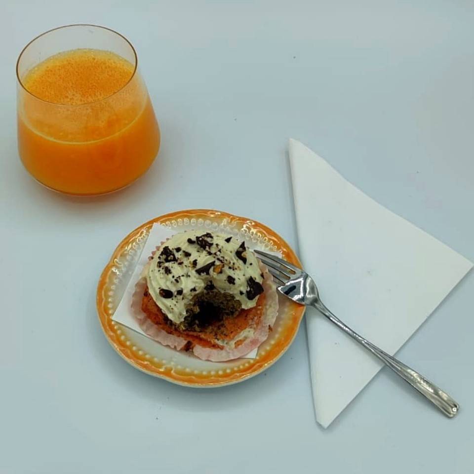 Cupcake de mandarina y chocolate 🍊🍫