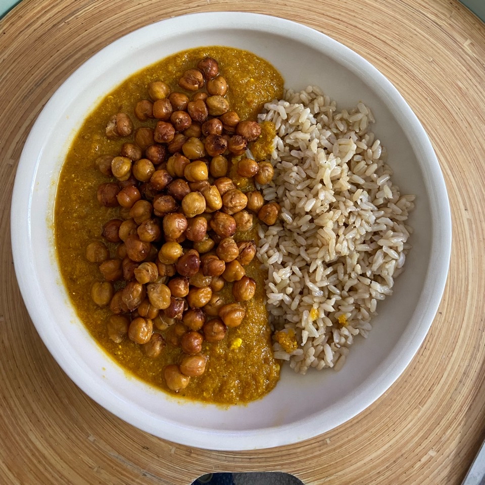 Garbanzos al curry con arroz 🍛 