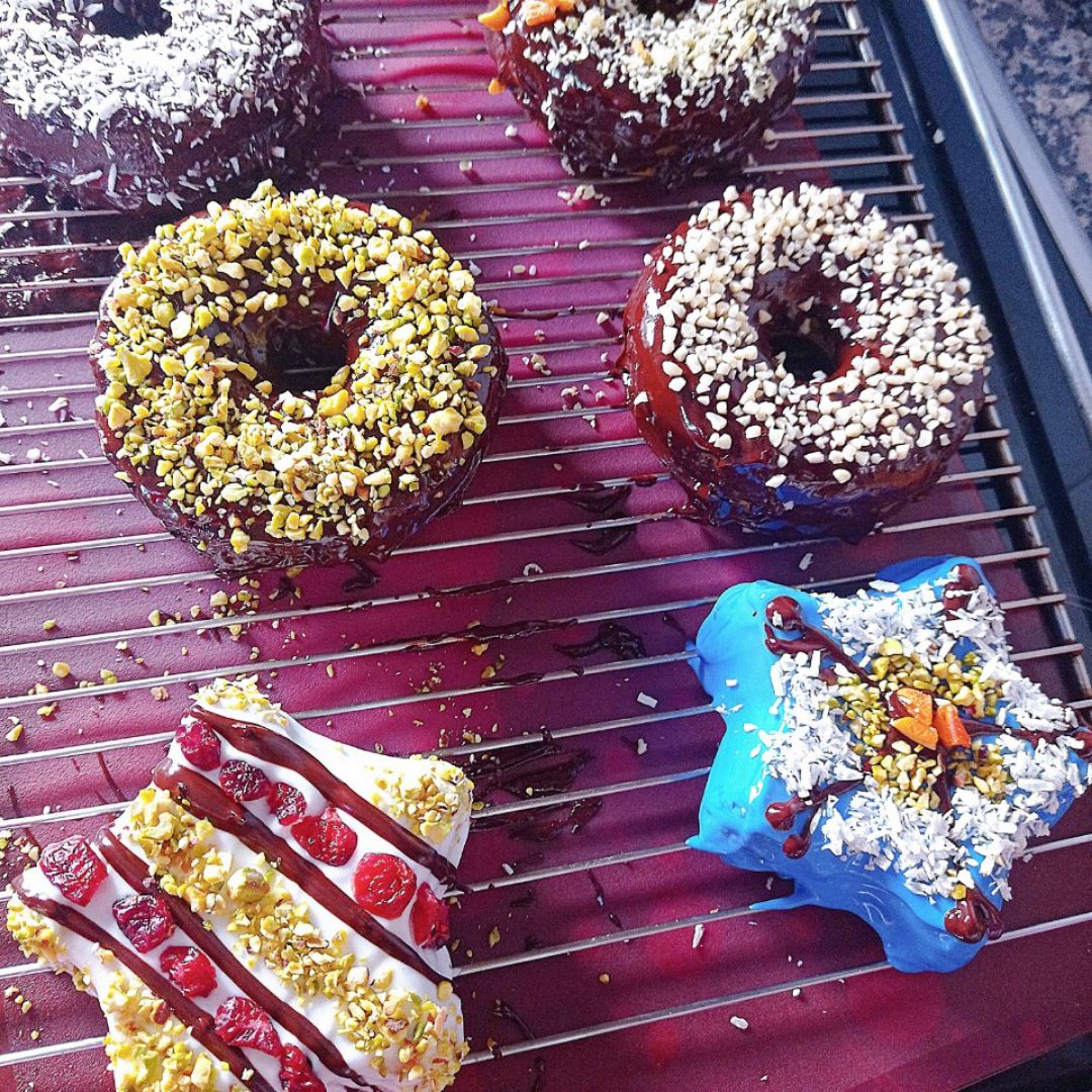 Donuts 🍩 y ⭐ de nectarina 🍑 y coco 🥥 Paso 10 Donuts 🍩 y ⭐ de nectarina 🍑 y coco 🥥 Paso 10