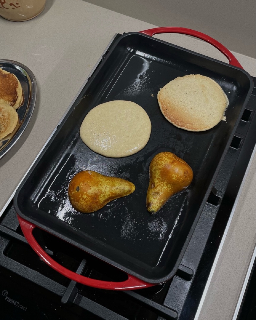 Pancakes con pera a la plancha  Paso 0