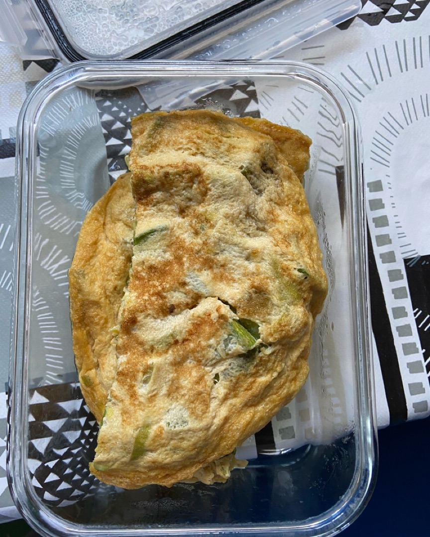 Tortilla de calabacín y puerro 